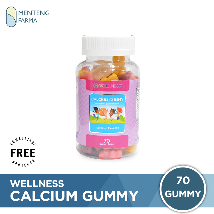 Wellness Calcium Gummy - Isi 70 Gummy Bears - Menteng Farma