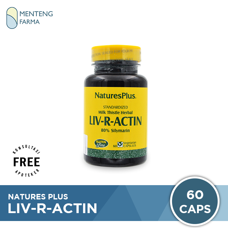 Natures Plus LIV-R-ACTIN 60 Kapsul - Menjaga Kesehatan Hati / Liver - Menteng Farma