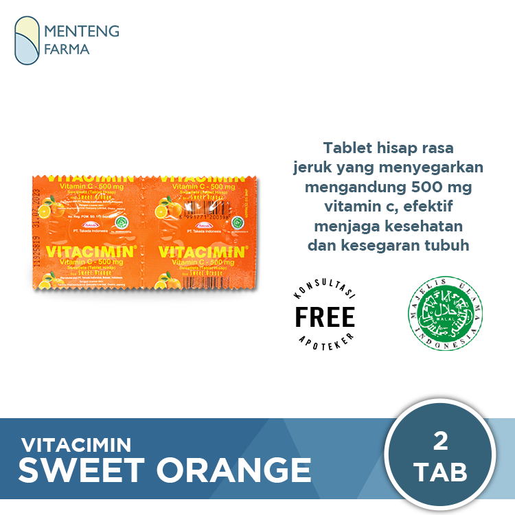 Tablet Hisap VITACIMIN Orange - Vitamin Daya Tahan Tubuh - Menteng Farma