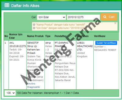 Sensitif Compact - Alat Uji Kehamilan Pribadi - Menteng Farma