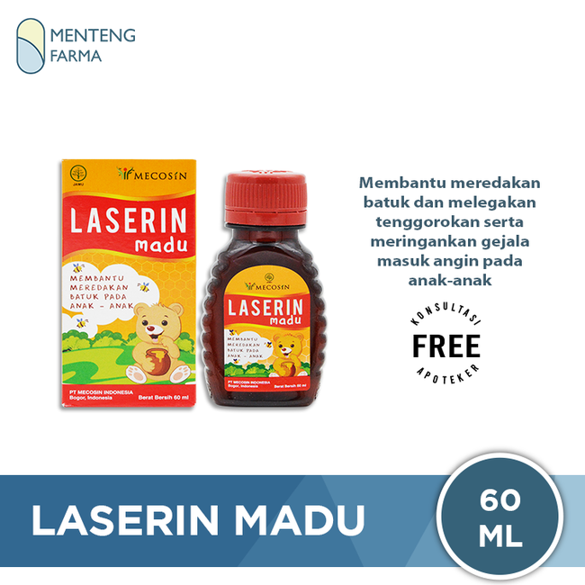 Laserin Madu 60 mL - Sirup Obat Batuk Anak - Menteng Farma