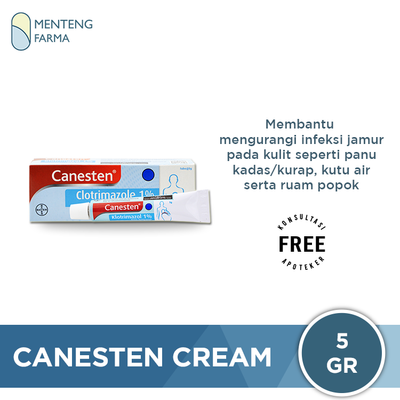 Canesten Krim 5 Gr - Salep Infeksi Jamur Kulit, Panu, Kadas, Kurap - Menteng Farma