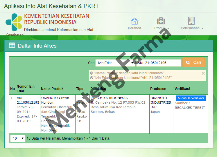 Kondom Okamoto Crown - Isi 10 - Menteng Farma