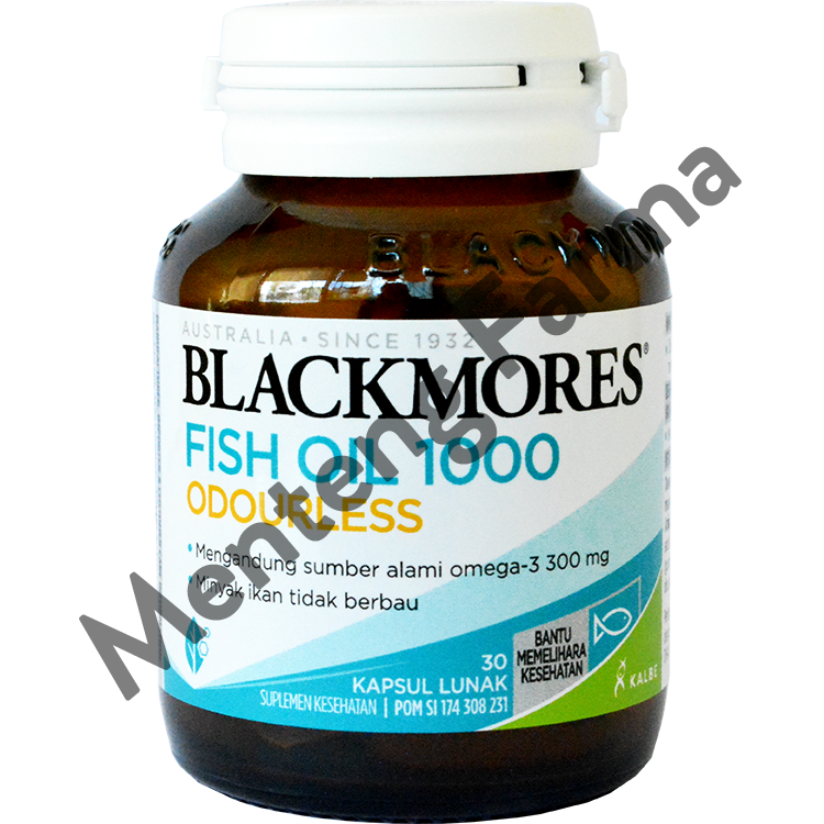 Blackmores Odourless Fish Oil 1000 mg - Isi 30 Kapsul Lunak - Menteng Farma