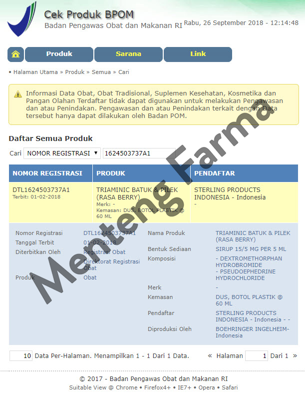 Triaminic Syrup Batuk dan Pilek (Rasa Berry) - Menteng Farma