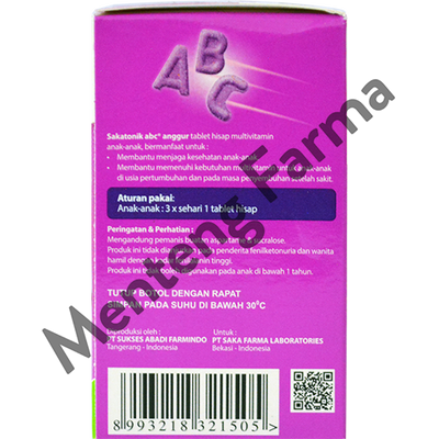 Sakatonik abc Rasa Anggur - Multivitamin Pertumbuhan Anak - Menteng Farma