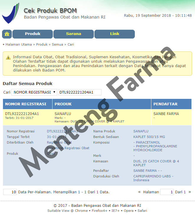 Sanaflu - Obat Pereda Flu dan Pilek - Menteng Farma