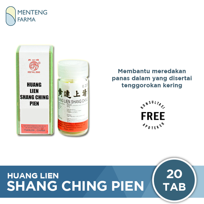 Huang Lien Shang Ching Pien - Isi 20 Tablet - Menteng Farma