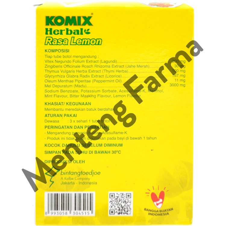 Komix Herbal Lemon Tube - Menteng Farma