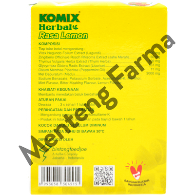 Komix Herbal Lemon Tube - Menteng Farma