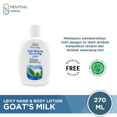 Leivy Hand and Body Lotion Goats Milk 270 mL - Melembapkan dan Mencerahkan Kulit - Menteng Farma