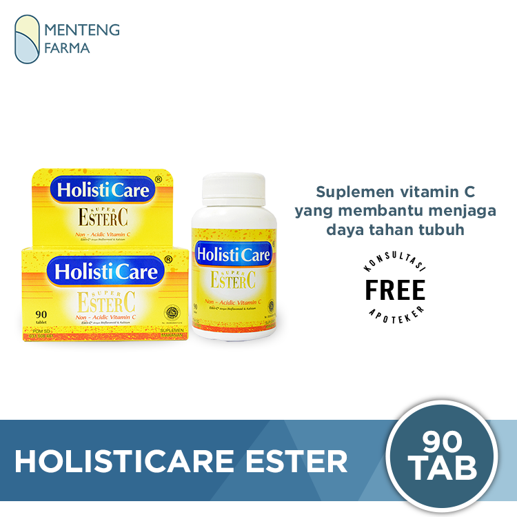 Holisticare Ester C 90 Tablet - Suplemen Vitamin C & Daya Tahan Tubuh - Menteng Farma