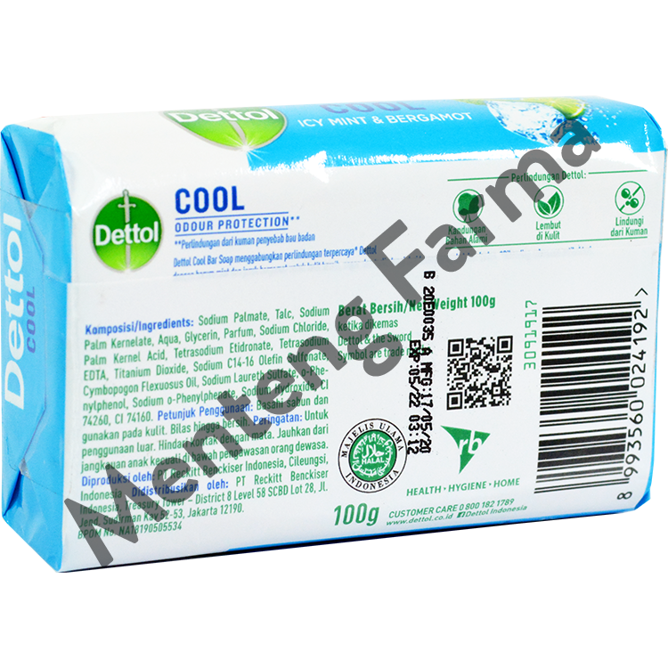 Sabun Mandi Batang Dettol Profresh Cool - 100 gram - Menteng Farma