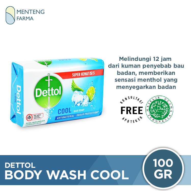 Sabun Mandi Batang Dettol Profresh Cool - 100 gram - Menteng Farma