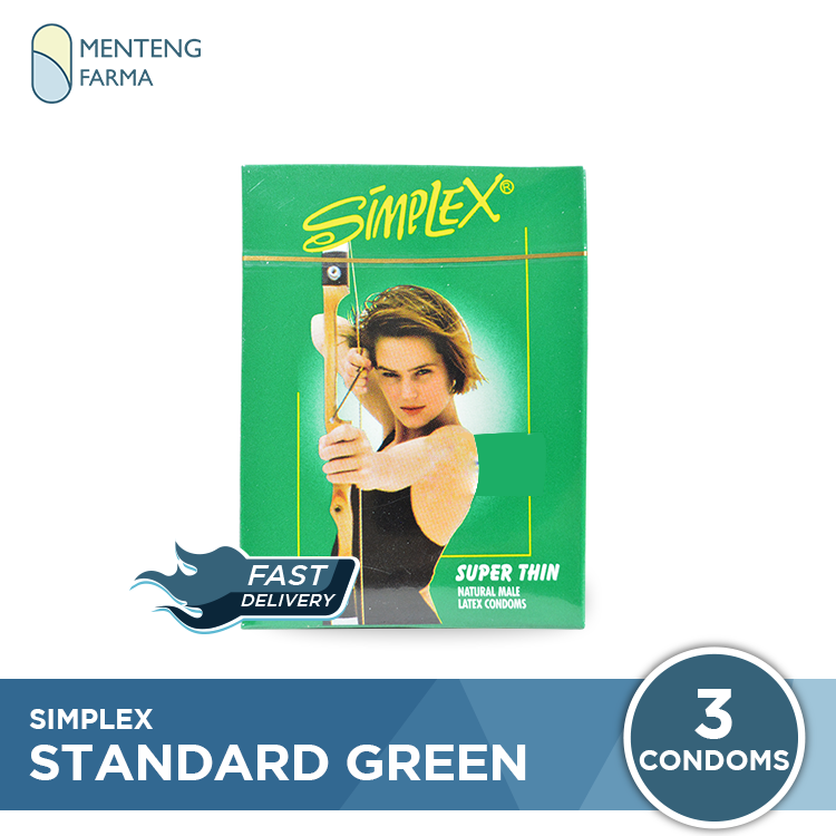 Kondom Simplex Standard Green - Isi 3 - Menteng Farma