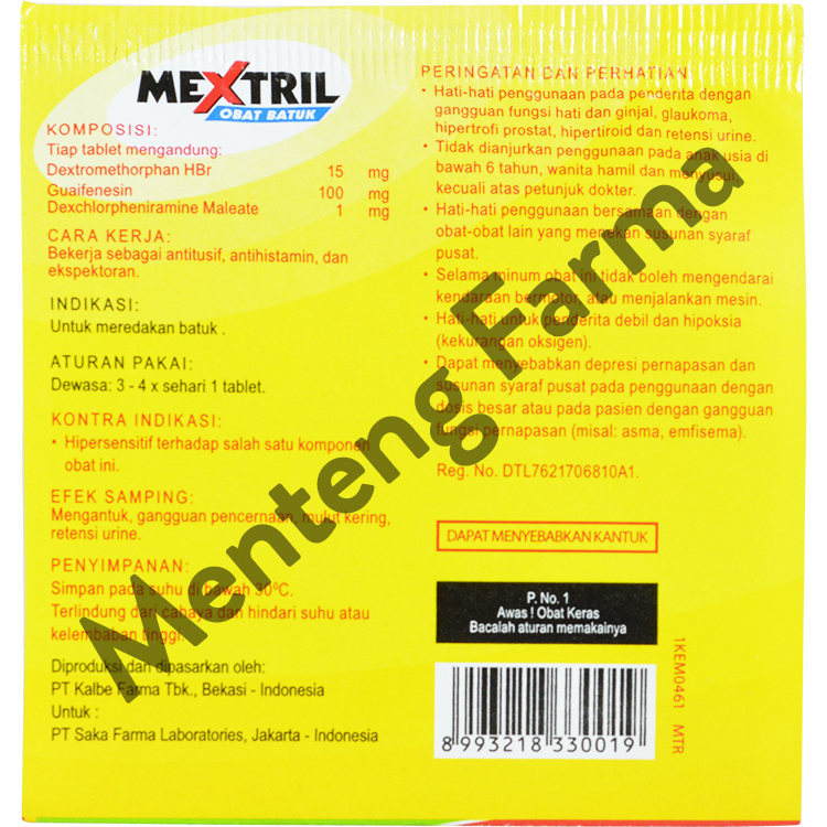 Mextril Tablet - Obat Batuk dan Flu - Menteng Farma