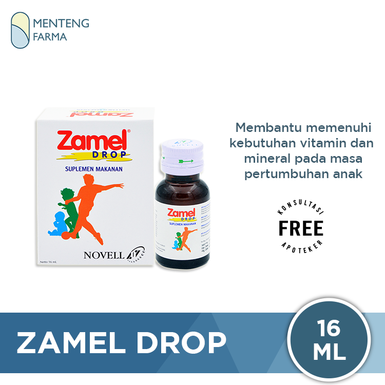 Zamel Drop 16 mL - Multivitamin Pertumbuhan Anak - Menteng Farma