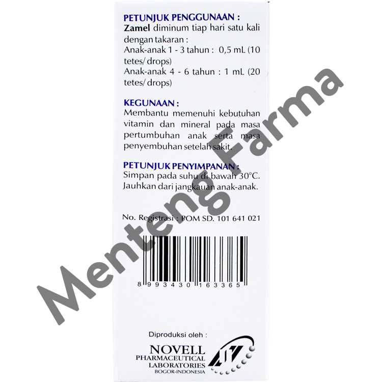 Zamel Drop 16 mL - Multivitamin Pertumbuhan Anak - Menteng Farma