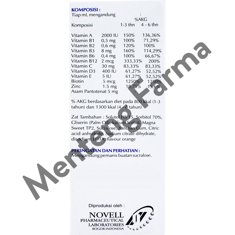 Zamel Drop 16 mL - Multivitamin Pertumbuhan Anak - Menteng Farma