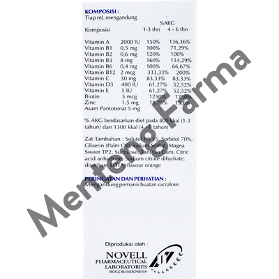 Zamel Drop 16 mL - Multivitamin Pertumbuhan Anak - Menteng Farma