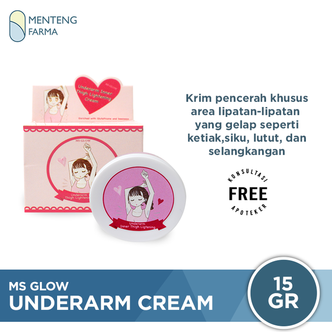 Ms Glow Underarm Inner Thigh Lightening Cream - Krim Pencerah Area Lipatan - Menteng Farma