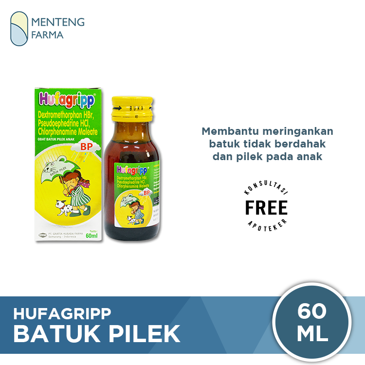 Hufagrip Hijau Obat Batuk Pilek Anak 60 mL - Menteng Farma