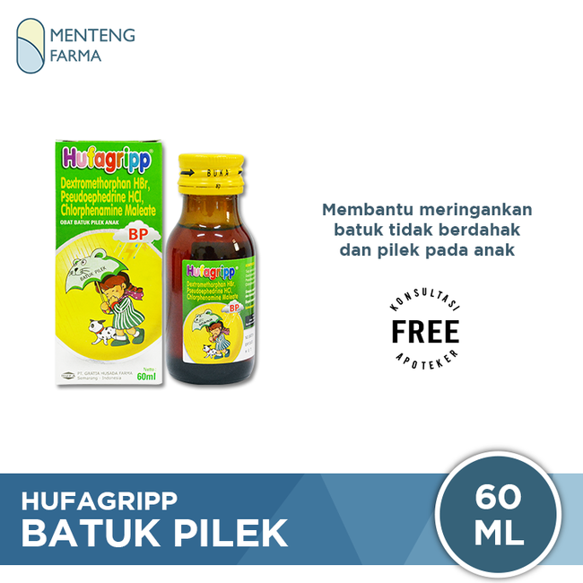 Hufagrip Hijau Obat Batuk Pilek Anak 60 mL - Menteng Farma