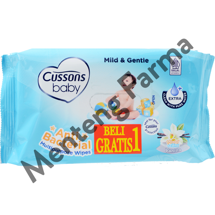 Cussons Baby Wipes Mild & Gentle 45 Sheets - Tisu Basah Bayi Antibacterial - Menteng Farma