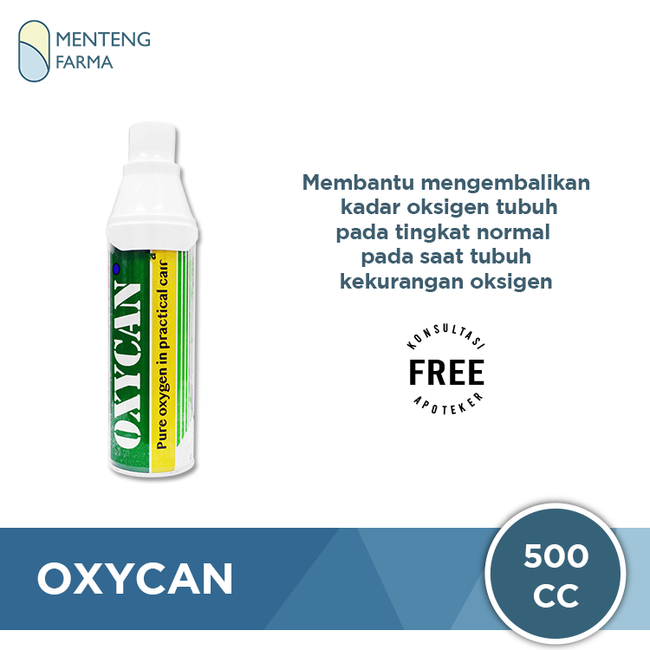 Oxycan Green Kaleng 500 cc - Oxygen / Oksigen Portable - Menteng Farma