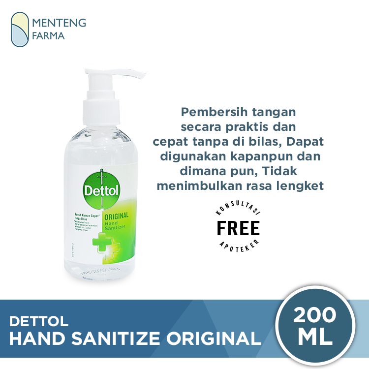 Dettol Hand Sanitizer Original - 200 ML - Menteng Farma