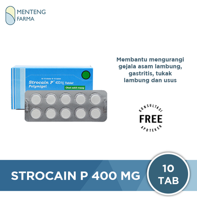 Strocain P 400 mg 10 Tablet - Obat Sakit Maag dan Asam Lambung - Menteng Farma