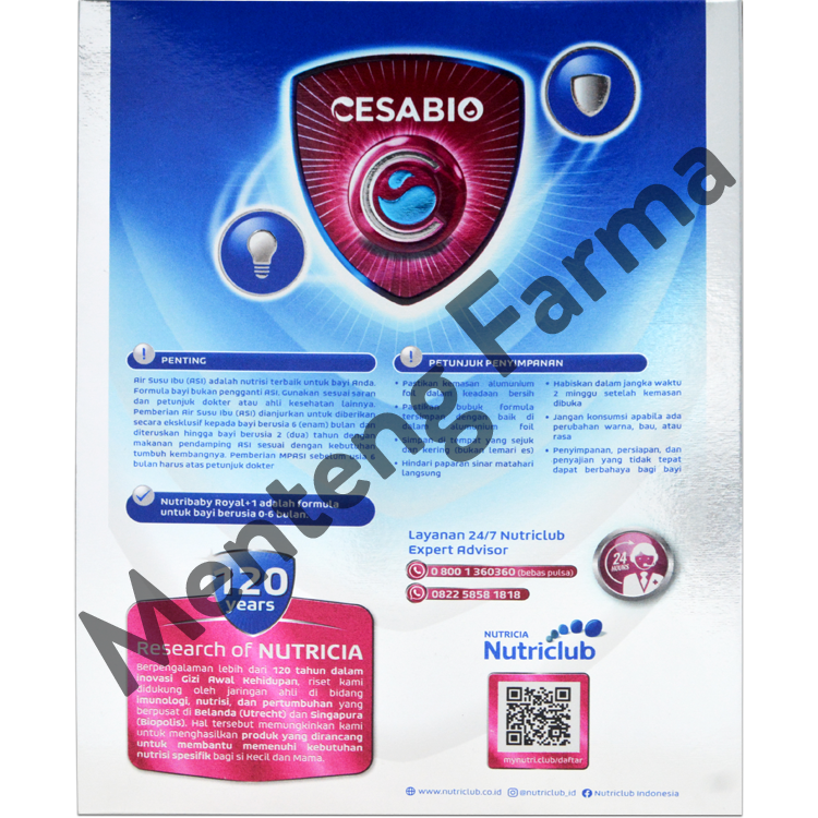 Nutribaby Royal Cesabio 1 (0-6 bulan) 400 Gr - Formula Bayi Khusus Ale ...