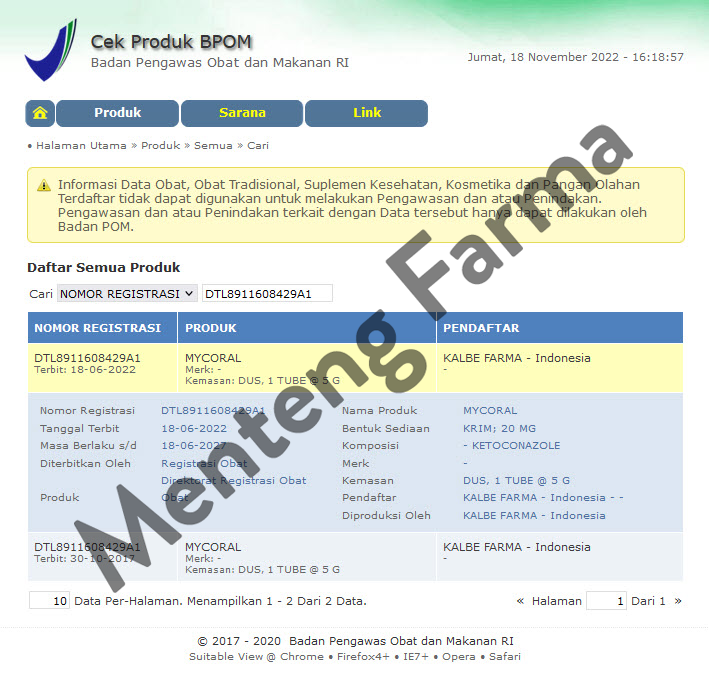 Mycoral Krim 2% - Salep Gatal Jamur - Menteng Farma