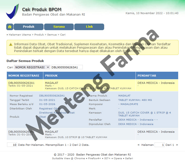 Magalat 4 Tablet - Obat Gangguan Lambung - Menteng Farma