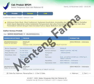 Magalat 4 Tablet - Obat Gangguan Lambung - Menteng Farma