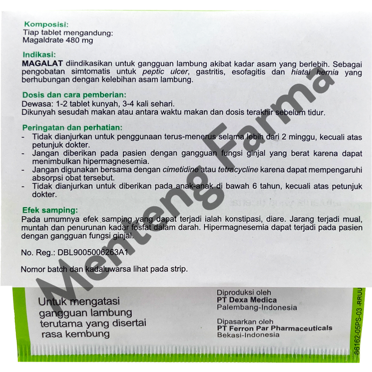 Magalat 4 Tablet - Obat Gangguan Lambung - Menteng Farma