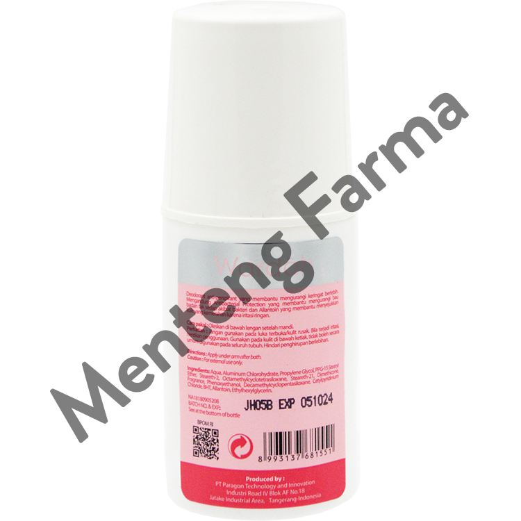 Wardah Roll On For Her 60 mL - Deodorant Anti Keringat - Menteng Farma