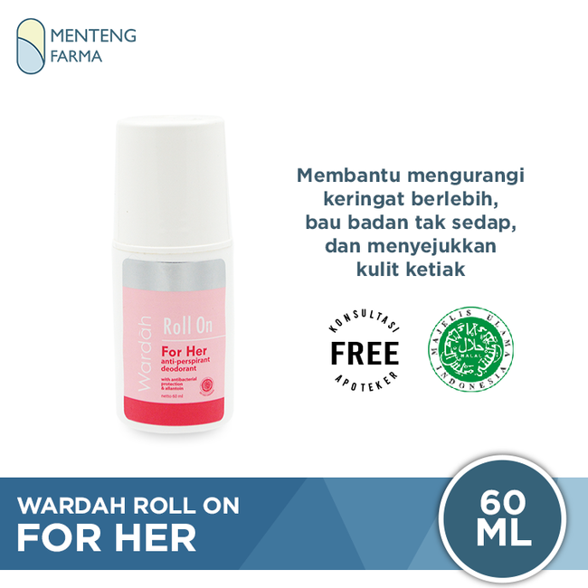 Wardah Roll On For Her 60 mL - Deodorant Anti Keringat - Menteng Farma
