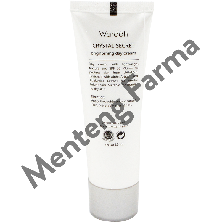 Wardah Crystal Secret Brightening Day Cream 15 mL - Pencerah dan Pelembab Kulit Wajah - Menteng Farma