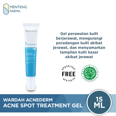 Wardah Acnederm Acne Spot Treatment Gel 15 mL - Gel Jerawat dengan BHA dan Willowherb Extract - Menteng Farma