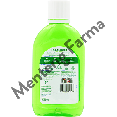 Dettol Hygiene Liquid Lime 200 mL - Disinfektan Multifungsi Pembunuh Kuman Aroma Jeruk Nipis - Menteng Farma
