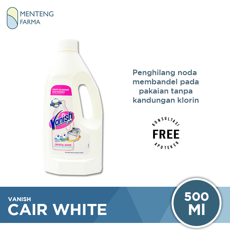 Vanish Cair White 500 mL - Penghilang Noda Membandel Pakaian Putih Tanpa Klorin - Menteng Farma