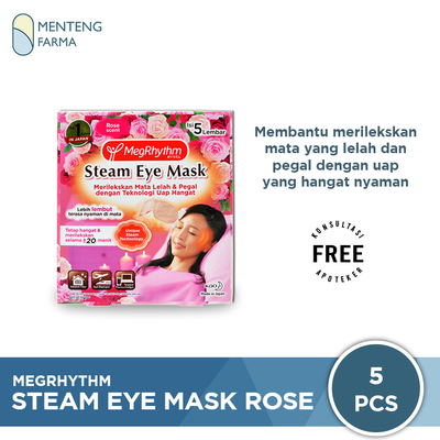 MegRhythm Steam Eye Mask Rose Scent 5 Pcs - Masker Mata Dengan Uap Hangat - Menteng Farma