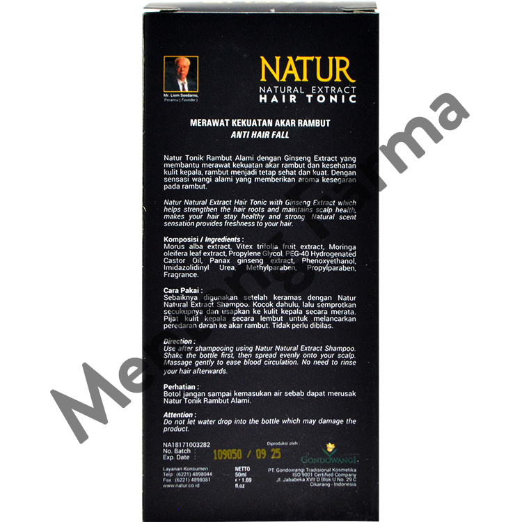 Natur Hair Tonic Ginseng Extract 50 ML - Vitamin Rambut Rontok - Menteng Farma