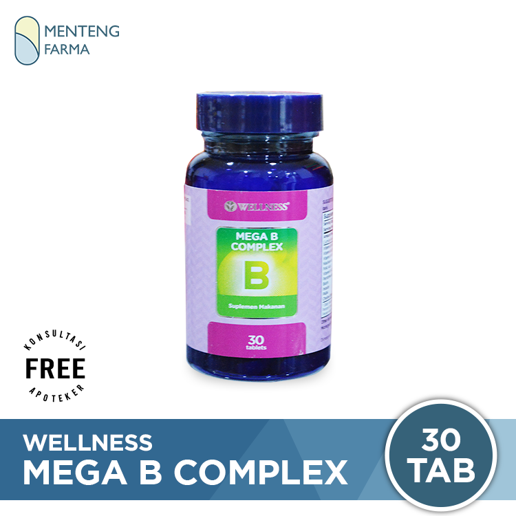 Wellness Mega B Complex Isi 30 Tablet - Vitamin Anti Stress dan Saraf - Menteng Farma