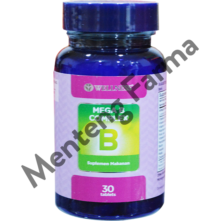 Wellness Mega B Complex Isi 30 Tablet - Vitamin Anti Stress dan Saraf - Menteng Farma