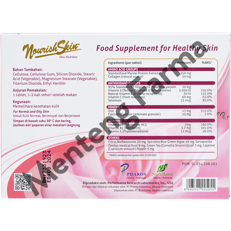 Nourish Skin 60 Tablet - Suplemen Kesehatan Kulit - Menteng Farma