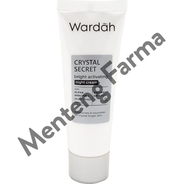 Wardah Crystal Secret Bright Activating Night Cream 15 mL - Krim Malam Perawatan Kulit Wajah - Menteng Farma