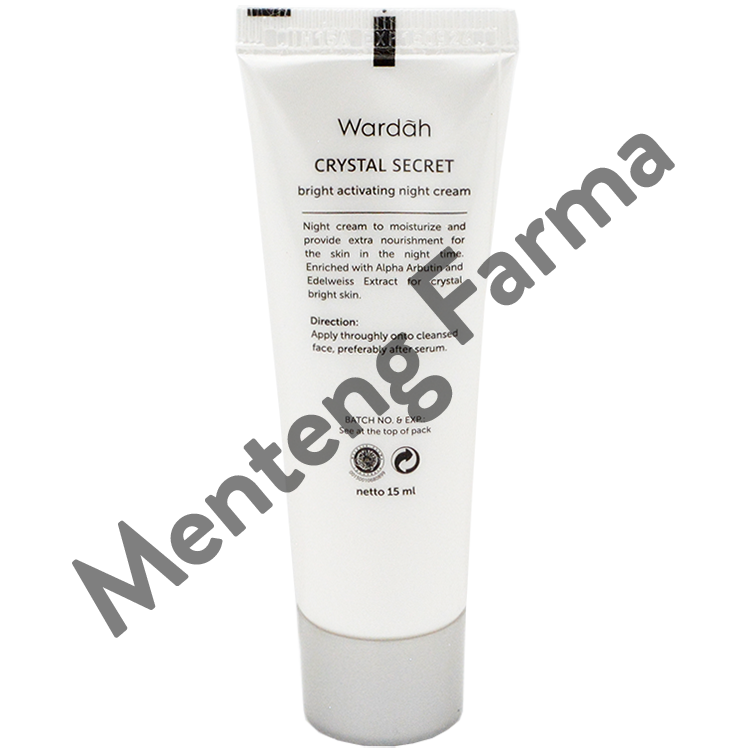 Wardah Crystal Secret Bright Activating Night Cream 15 mL - Krim Malam Perawatan Kulit Wajah - Menteng Farma