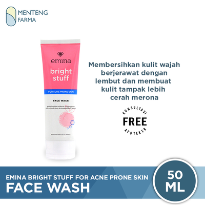 Emina Bright Stuff for Acne Prone Skin Face Wash 50 mL - Pembersih Wajah Untuk Kulit Berjerawat - Menteng Farma